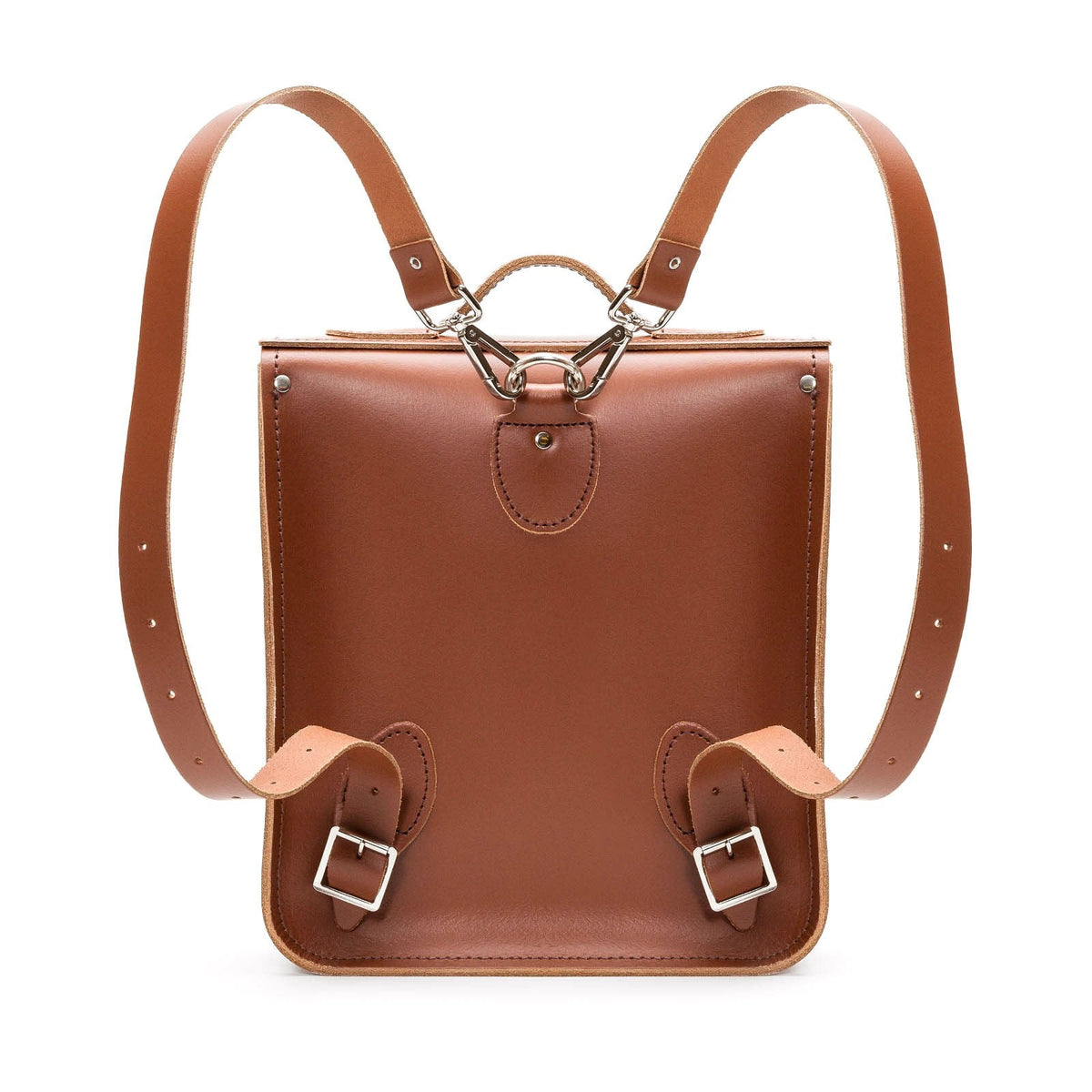 Sac à dos de ville en cuir fait main - Marron châtaigne