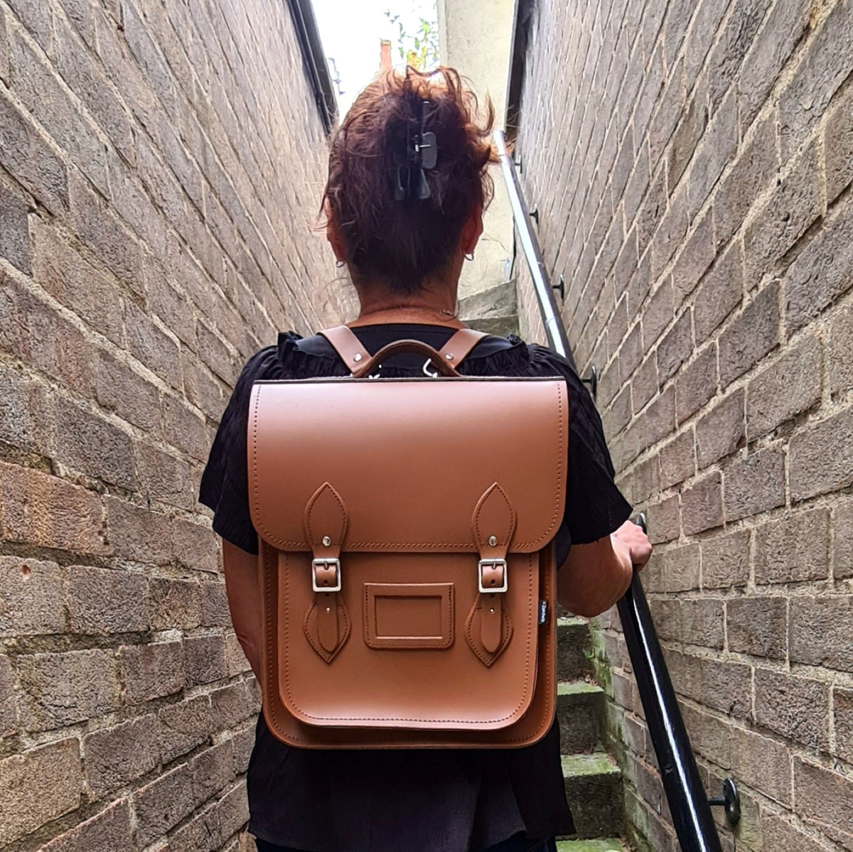 Sac à dos de ville en cuir fait main - Marron châtaigne