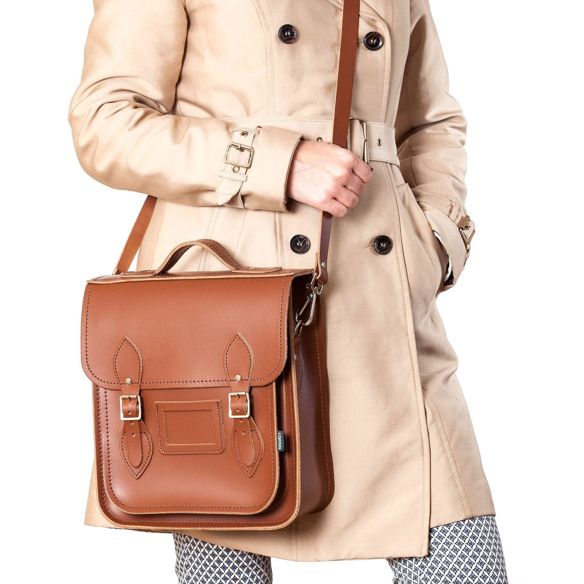Sac à dos de ville en cuir fait main - Marron châtaigne