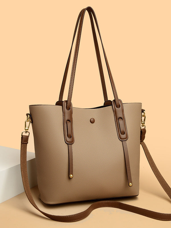 PU Leather Commuter Tote Bag