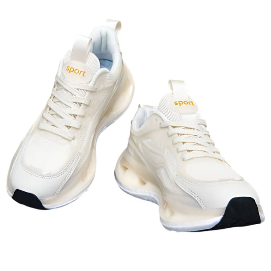 Baskets pour femme roses et blanches en maille – Légères, chaussures de course toutes saisons avec semelle EVA antidérapante et doublure en tissu doux
