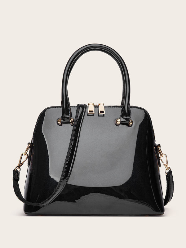 Women's PU Leather Shiny Tote Bag