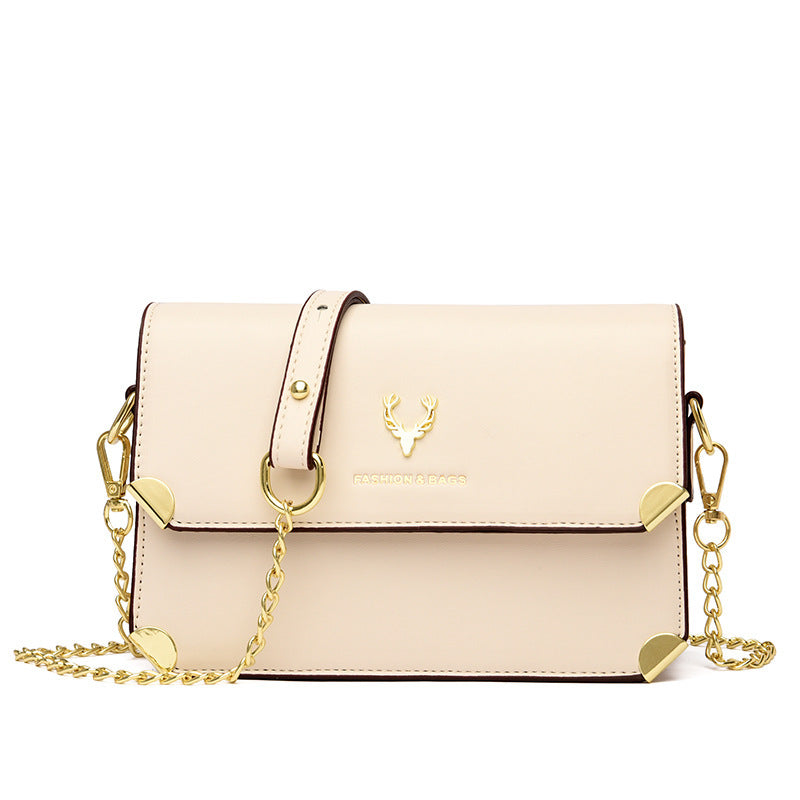 Sac bandoulière Chaîne Tête de Cerf Contraste de Couleurs Tendance