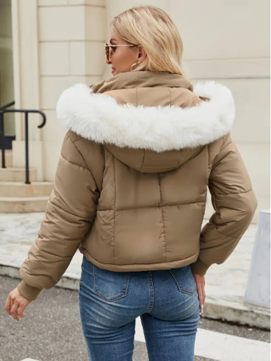 Women's Puffer Jacket With Faux