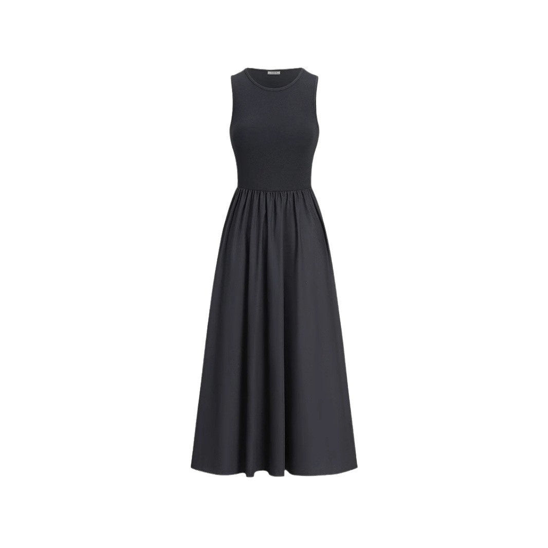Robe longue moulante sans manches pour femme