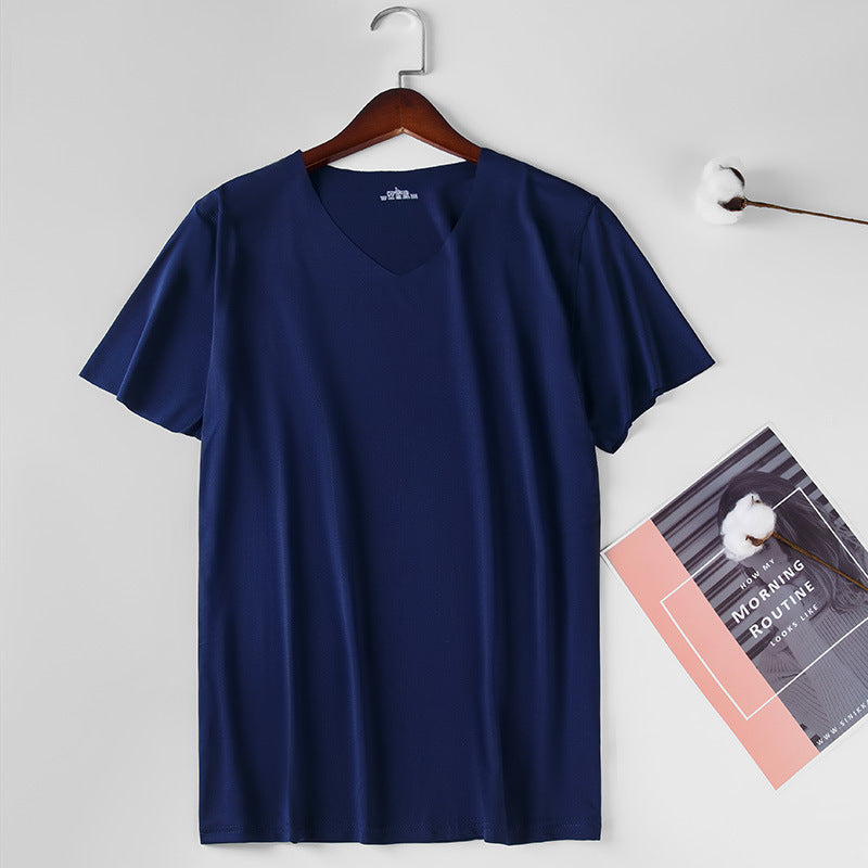 Men's Thin Ice Silk Seamless Short Sleeve T-shirt