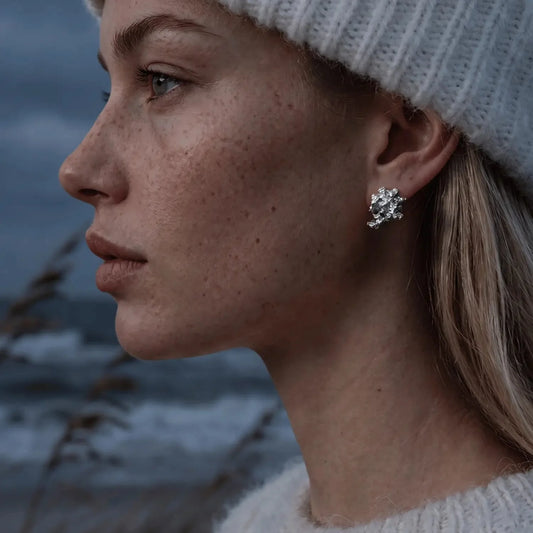 Dainty Saltwater Coral Stud Earrings - Gold or Silver