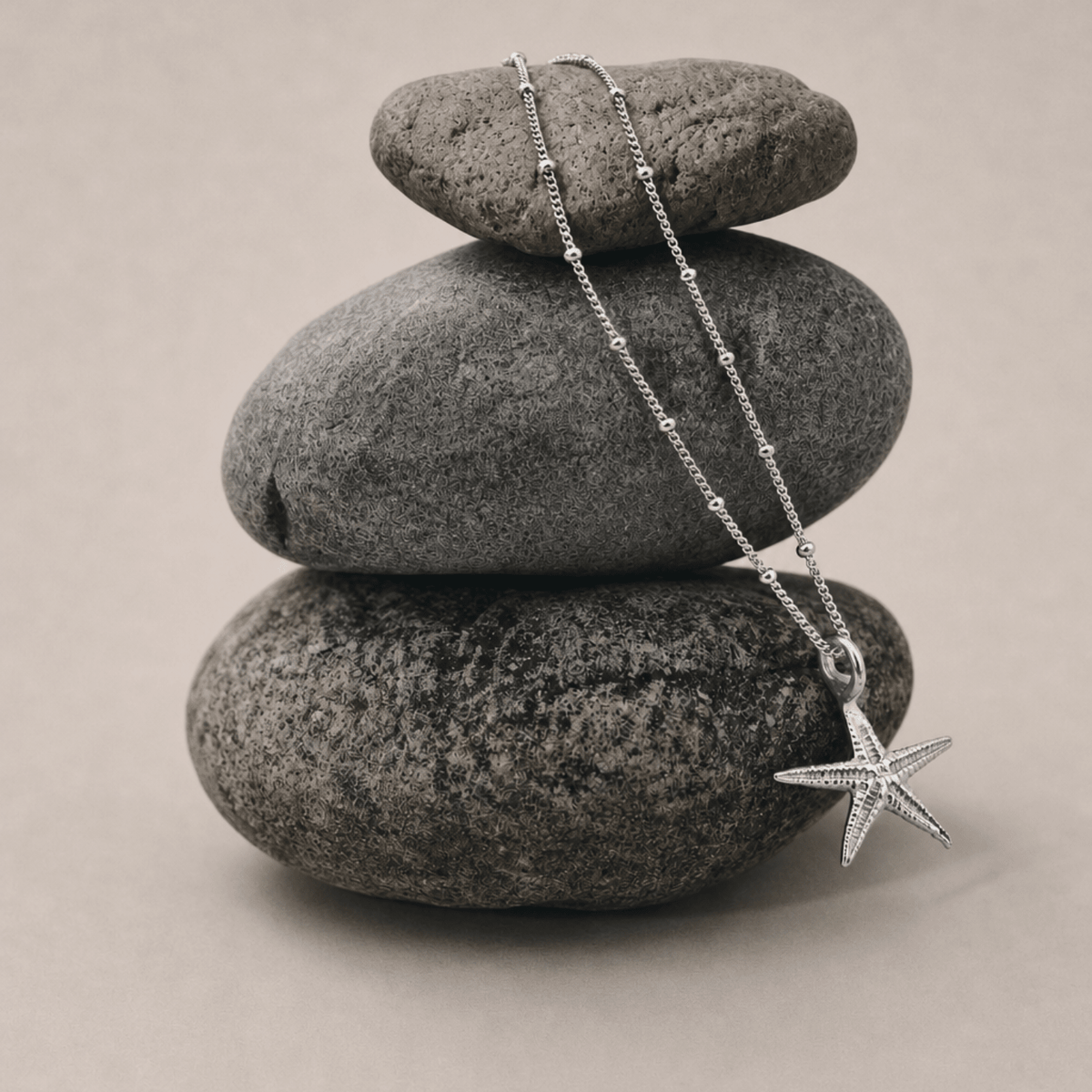 Collier étoile de mer délicat en argent