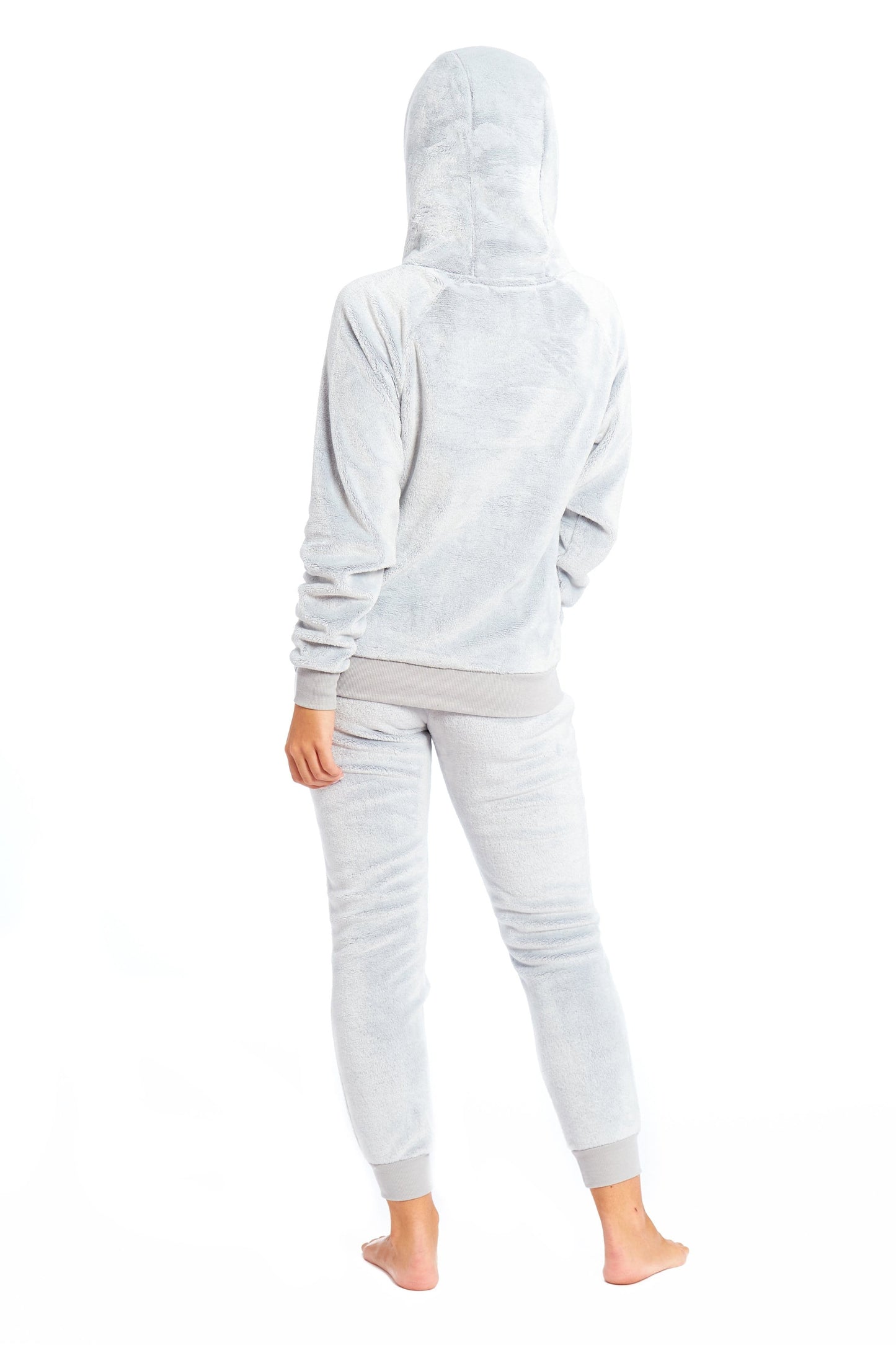 Ensemble pyjama à capuche en polaire assorti mère-fille avec broderie paresseux, intérieur doublé sherpa ultra doux, vêtements de nuit pour filles et femmes par Daisy Dreamer
