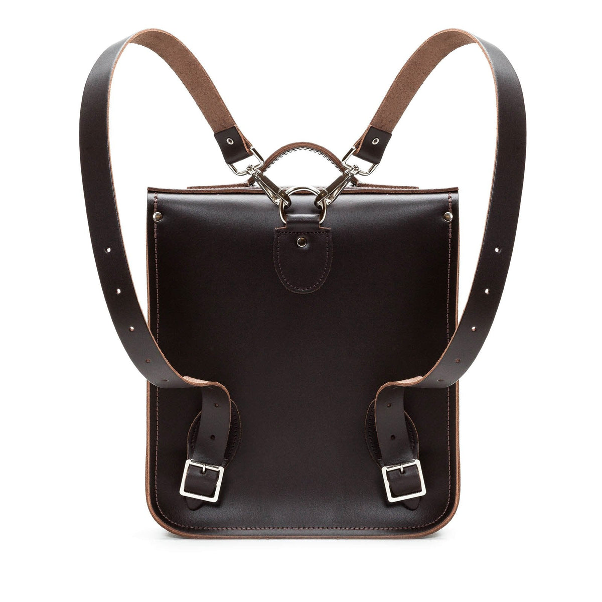 Sac à dos urbain en cuir fait main - Marron foncé