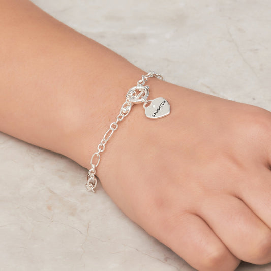 Daughter Charm Bracelet Created with Zircondia® Crystals