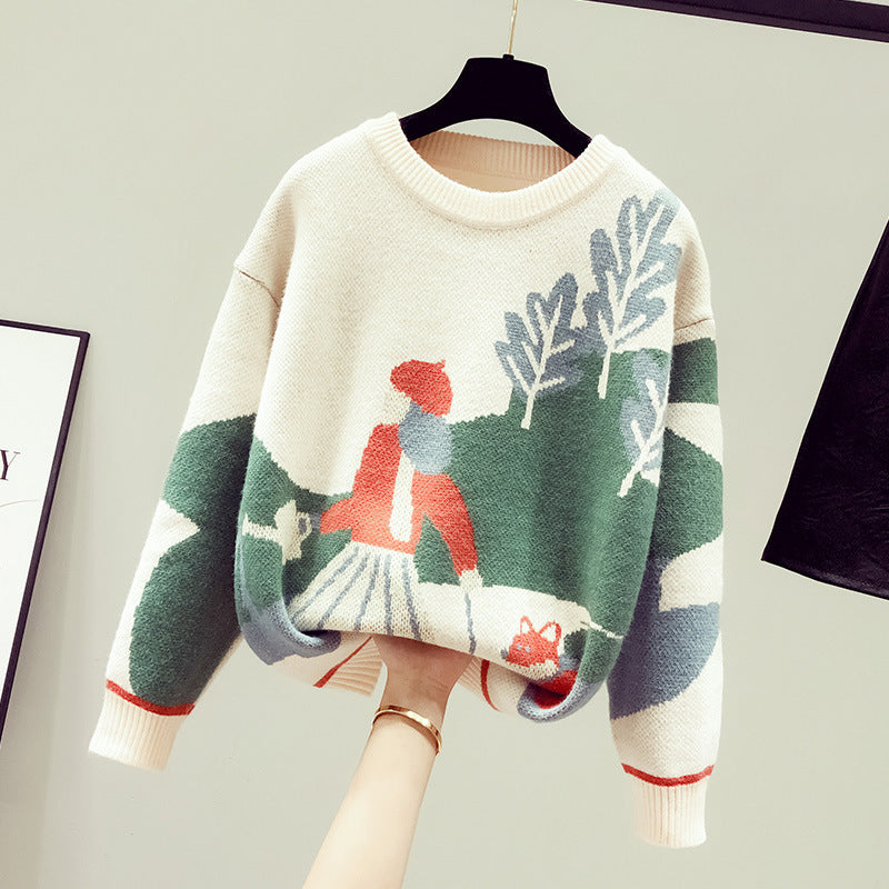 Pull à col montant style rétro Hong Kong pour femme