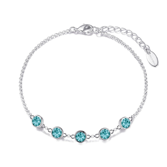 December Birthstone Bracelet Created with Blue Topaz Zircondia® Crystals