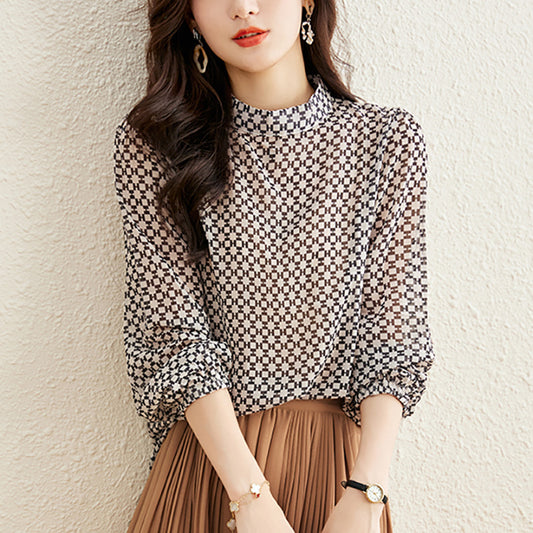 Loose Belly-covering Chiffon Shirt Top