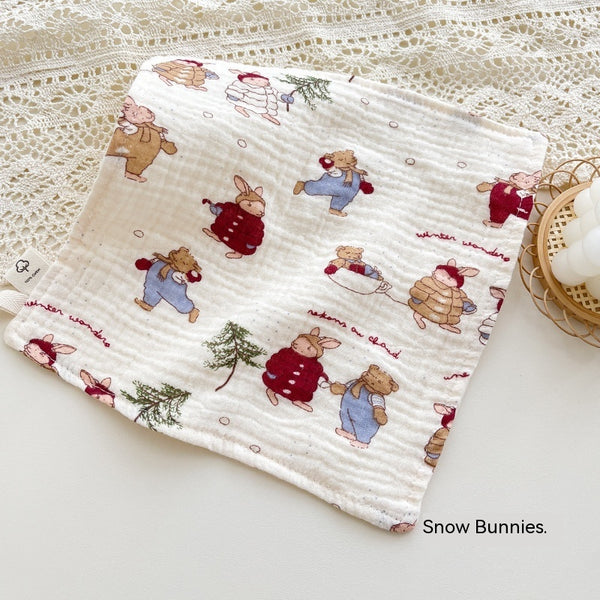 Baby Four-Layer Gauze Towel - Floral Print