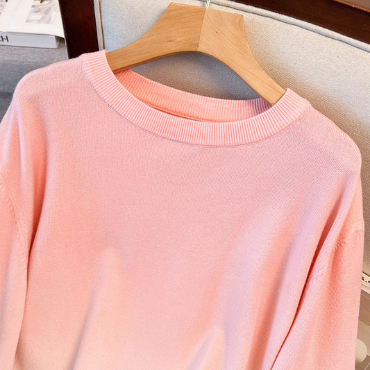 Loose Round Neck Pullover Plus Size Sweaters