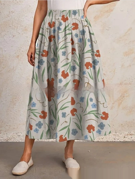 Elastic Waist Slimming Large Hem Skirt