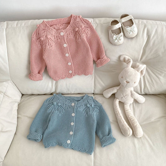 Baby Knitted Lace Wool Cardigan Coat