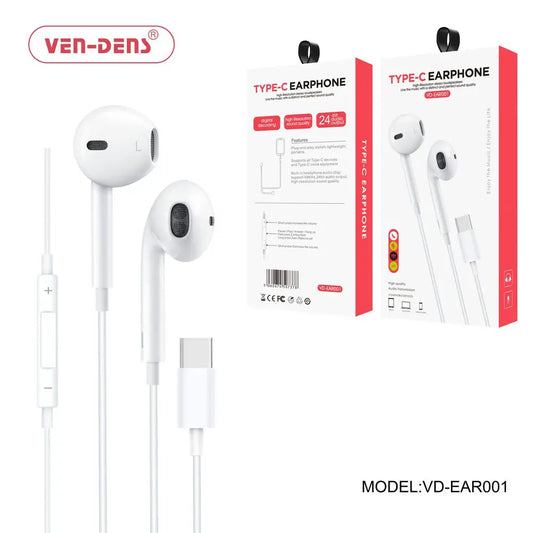 Type C Wired Earphone (VD-EAR001) White