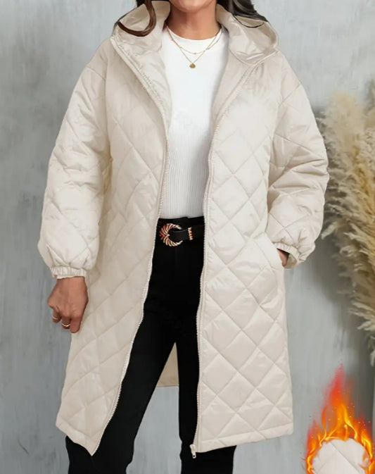 Womens Hooded Zipper Cotton Jacket