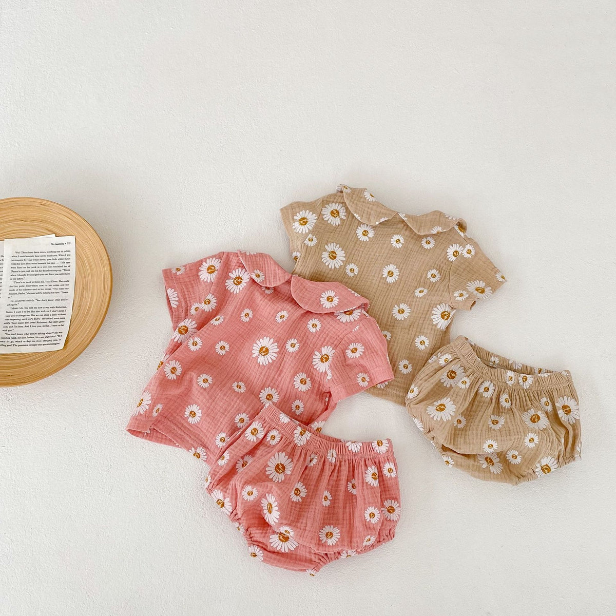 Baby Girl Doll-Collar Short-Sleeve Set
