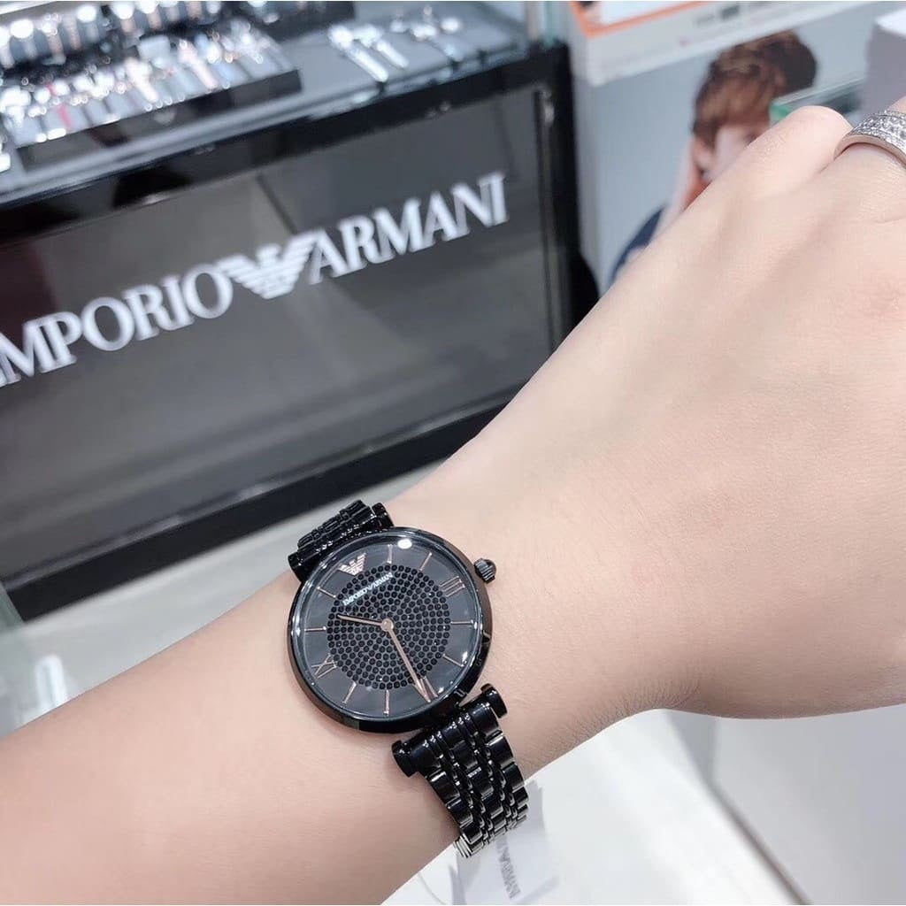 Emporio Armani AR11245 Gianni T-Bar Women's Black Watch