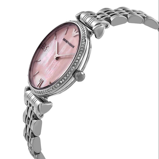 Montre Femme Emporio Armani AR1779 Gianni T-Bar Argentée et Rose