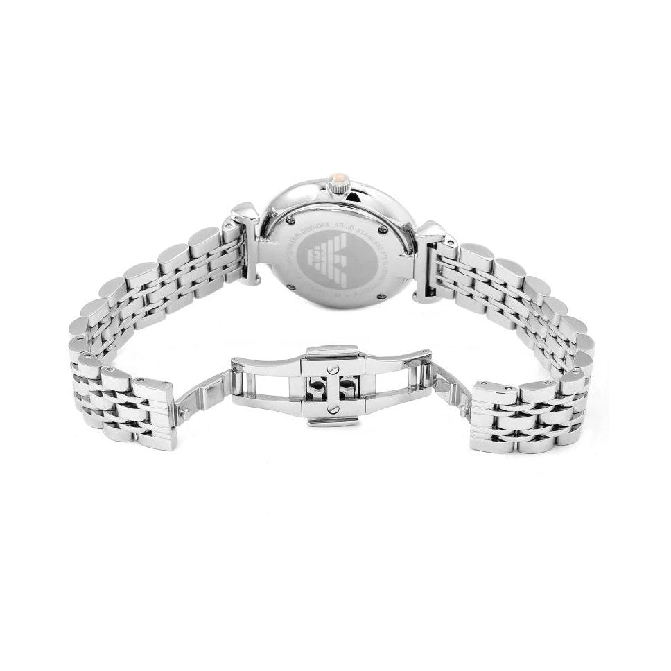 Emporio Armani AR1779 Gianni T-Bar Women's Silver & Pink Watch