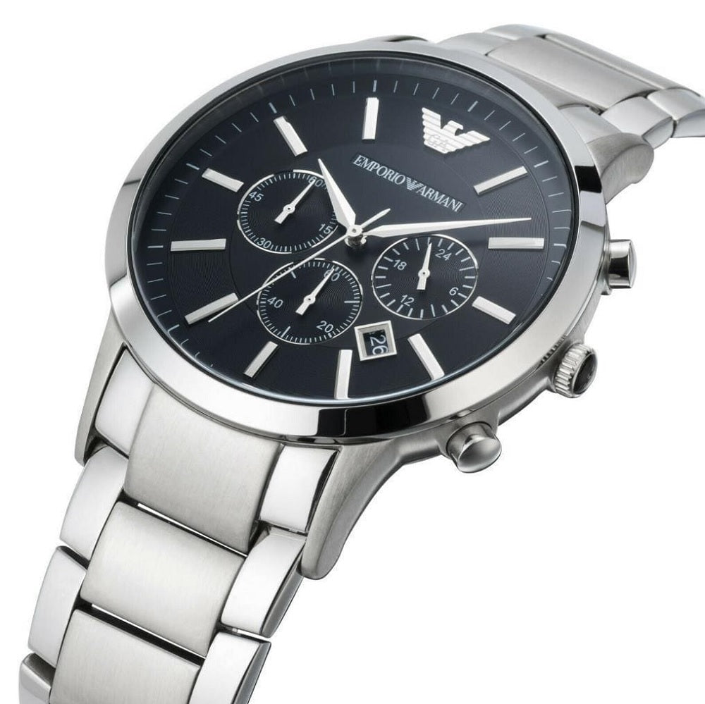 Emporio Armani AR2460 Renato Men's Large Silver Watch