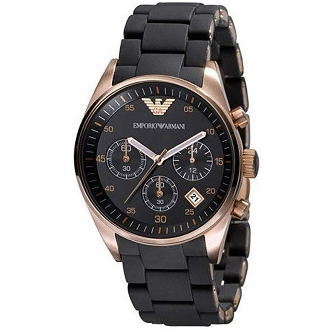 Emporio Armani AR5906 Sportivo Women's Black & Rose Gold Watch