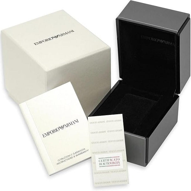 Montre Emporio Armani AR11339 pour homme, style plongeur, argent et bleu