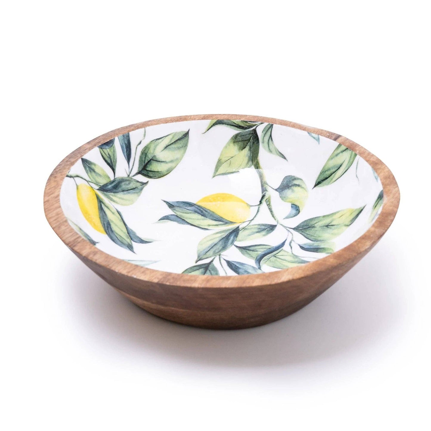 Enamelled Mango Wooden Dish / bowl With Inlay 24cm