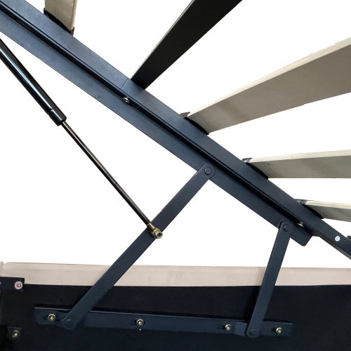 King Upholstered Bed With Charging Station, Velvet Hydraulic Storage Bed With Reading Light, 5ft King Bed Frame With Handmade Button Tufted Wide Headboard And Bedside Storage, Beige