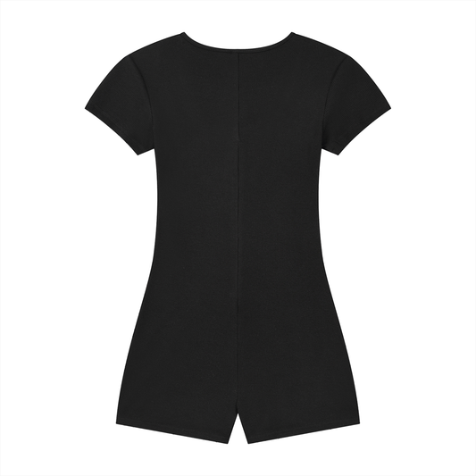 Women's Dual-Function Cape Tie-Waist Romper 250GSM