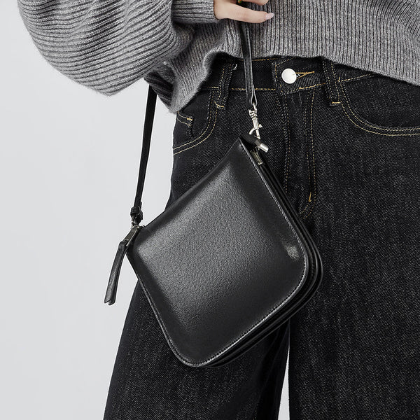 Women's Bucket Underarm Bag - Genuine Leather Hobo