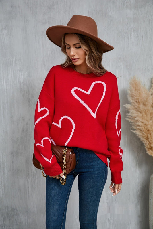 Hearts Valentine's Day Pullover