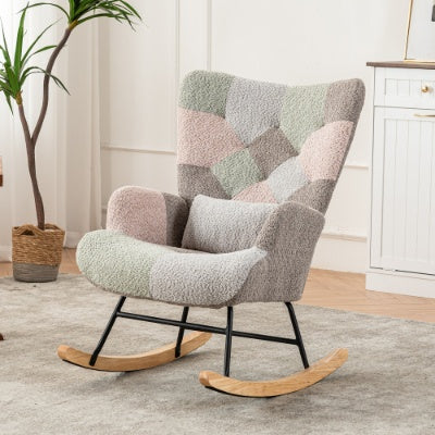 Rocking Accent Armchair With Ottoman With Footstool