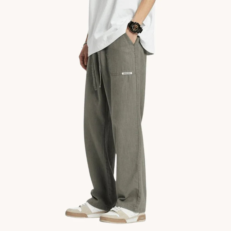 Pantalon large en lin