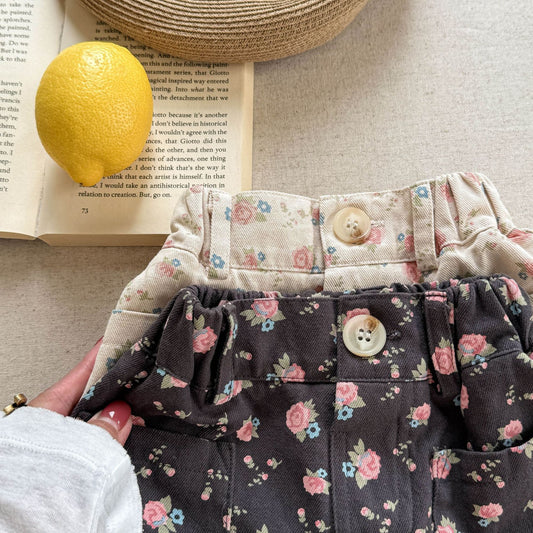 Summer Washed Cotton Shorts Girls' Pants