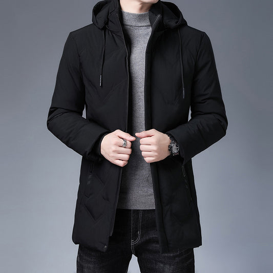 Mid-length warm cotton jacket