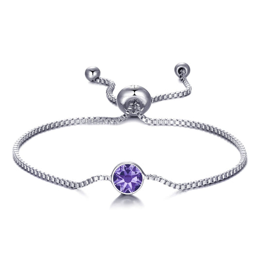 February (Amethyst) Birthstone Bracelet Created with Zircondia® Crystals