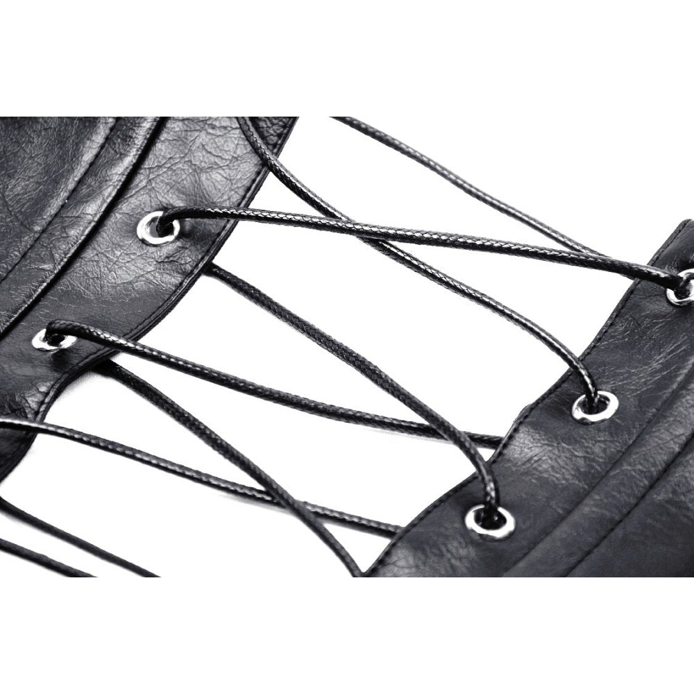 Dark in Love Elvira Faux Leather Layered Goth Waist Belt