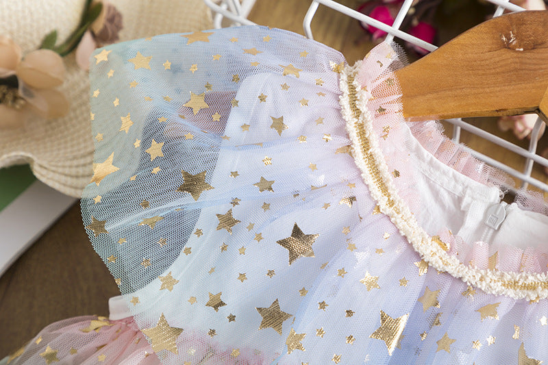 Girls' Rainbow Tulle Princess Dress