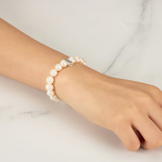 Freshwater Baroque Pearl Charm Stretch Bracelet