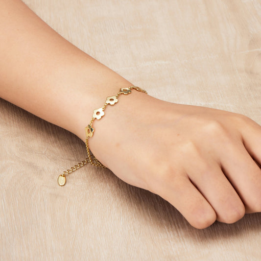 Gold Plated Flower Bracelet