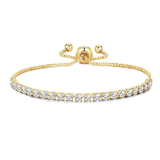 Gold Plated I Couldn't Say I Do Without You Solitaire Bridal Bracelet Created with Zircondia® Crystals