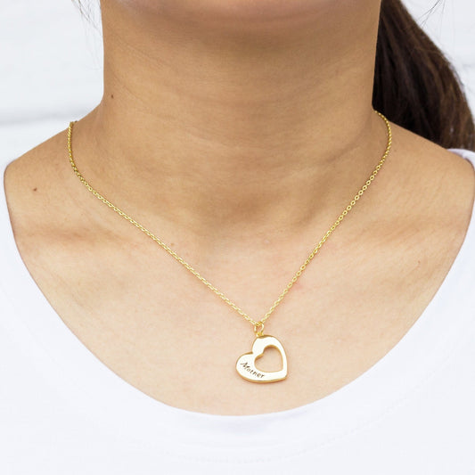 Gold Plated Mother and Daughter Necklace Set