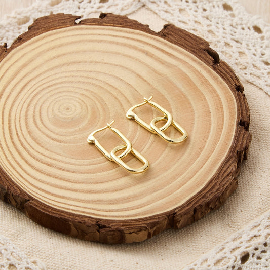 Gold Plated Paperclip Earrings