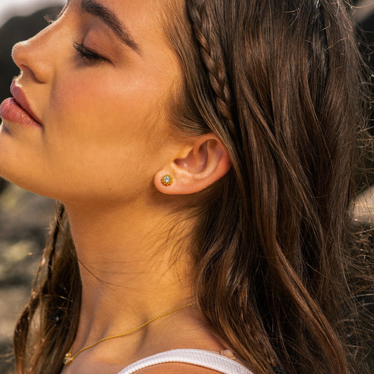 Gold Sky Blue Topaz Astrid Studs