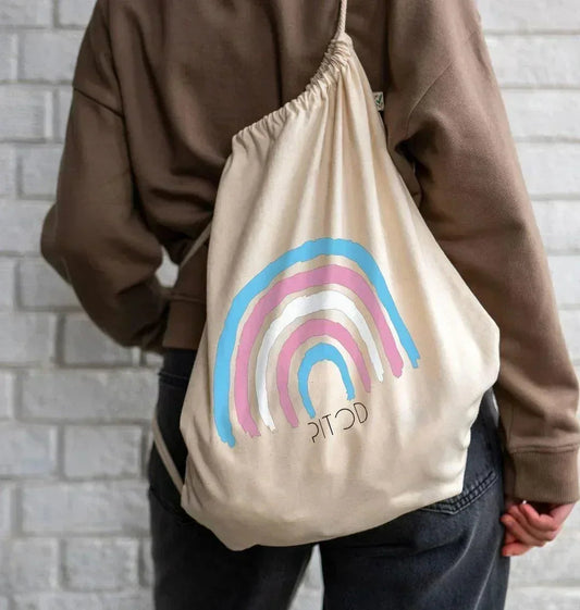 Transgender Rainbow Drawstring Bag